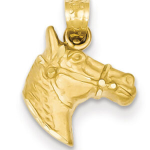 Horse Head Pendant in 14K Gold