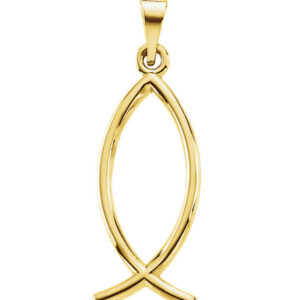 Ichthus Fish Pendant in 14K Gold