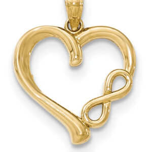 Infinity Symbol Heart Pendant in 14K Gold