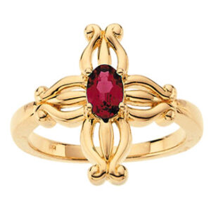 Insignia Ruby Cross Ring in 14K Gold