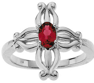 Insignia Ruby Cross Ring in 14K White Gold