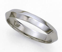 Knife-Edge Platinum Wedding Band - 4mm