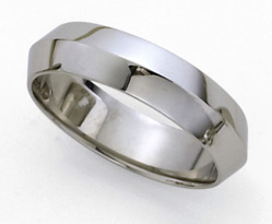 Knife Edge Platinum Wedding Band - 6mm