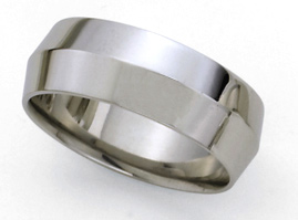 Knife Edge Platinum Wedding Band - 8mm