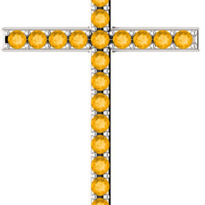 Let There Be Light Citrine Cross Pendant in White Gold