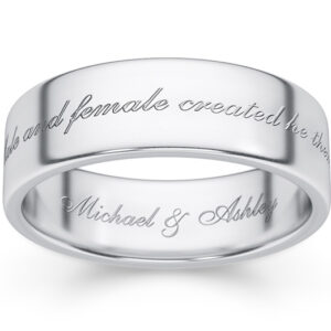 Male and Female Created He Them Wedding Band Ring