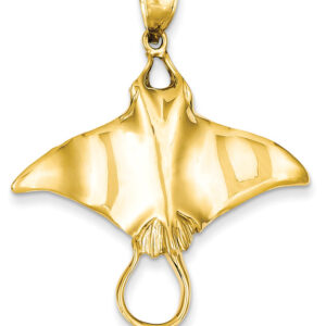 Manta Ray Pendant Necklace in 14K Gold