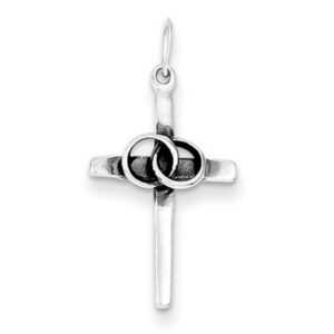 Marriage Cross Pendant in Sterling Silver