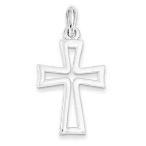 Medieval-Style Cutout Cross Pendant, Sterling Silver