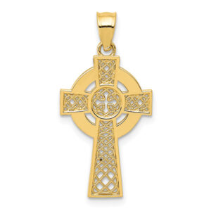 Medium Celtic Cross Pendant, 14K Gold