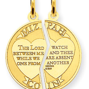 Mizpah Pendant Break Apart Pendant in 14K Gold