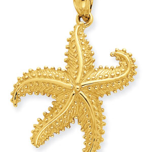 Moving Starfish Pendant, 14K Gold