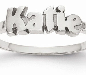 Personalized Polished Custom Name Ring, Sterling Silver