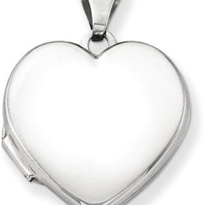 Plain Polished Heart Locket Necklace