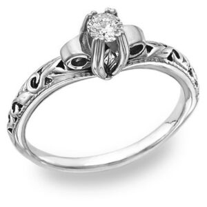 Platinum Art Deco 1/4 Carat Diamond Engagement Ring