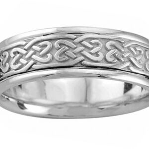 Platinum Celtic Heart Knot Wedding Band Ring