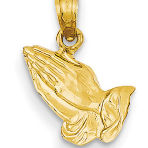 Praying Hands Pendant, 14K Yellow Gold