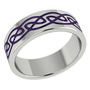 Purple Titanium Celtic Wedding Band Ring