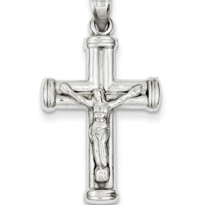 Reversible 14K White Gold Crucifix Cross Pendant