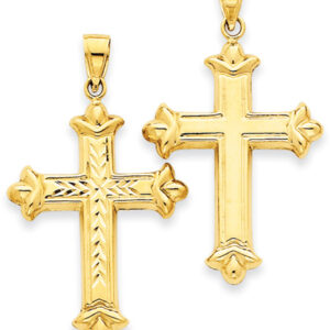 Reversible Cross Pendant, 14K Yellow Gold