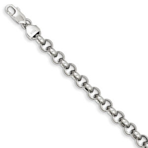 Rolo Link Bracelet in 14K White Gold