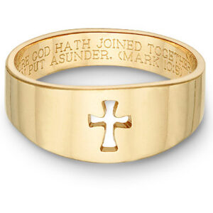 Romanesque Cross Bible Verse Ring