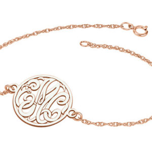 Rose Gold Personalized Monogram Bracelet