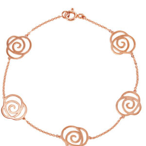 Roses 14K Gold Pink Rose Bracelet