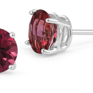 Ruby Stud Earrings in Platinum