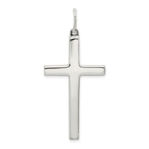 Saving Faith Polished Cross Pendant, Sterling Silver