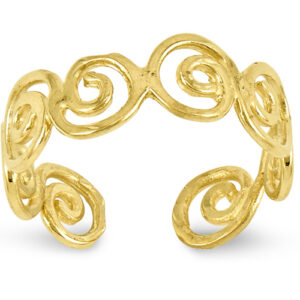 Scroll Toe Ring, 14K Gold