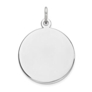 Silver Engravable Disc Charm Pendant