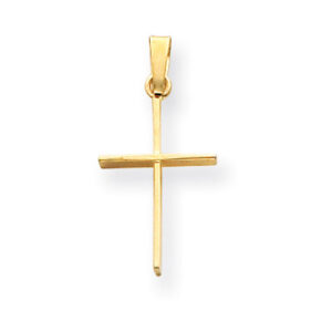 Small Women's Die-Struck 14K Yellow Gold Cross Pendant