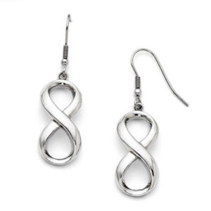 Stainless Steel Polished Infinity Earrings