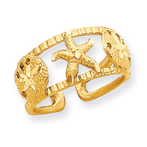 Starfish Toe Ring, 14K Gold