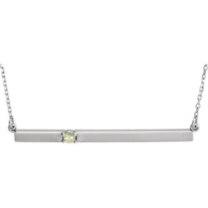 Sterling Silver Birthstone Bar Necklace