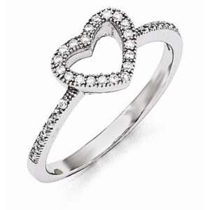 Sterling Silver CZ Heart Ring