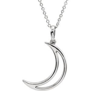 Sterling Silver Crescent Moon Necklace