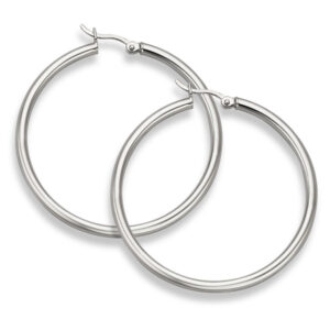 Sterling Silver Hoop Earrings - 2 5/16" diameter (3mm thickness)