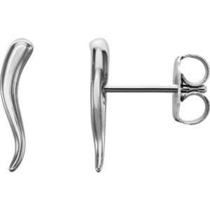 Sterling Silver Italian Horn Earrings