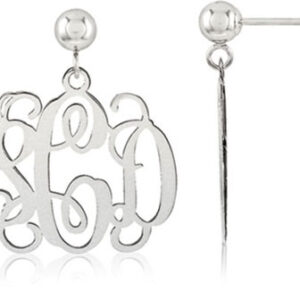 Sterling Silver Monogram Earrings