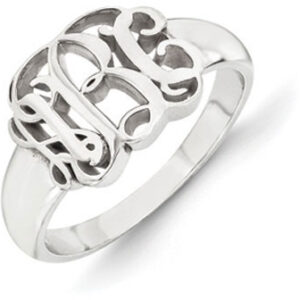 Sterling Silver Monogram Ring