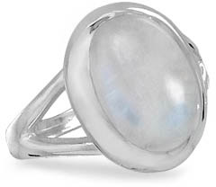 Sterling Silver Rainbow Moonstone Ring