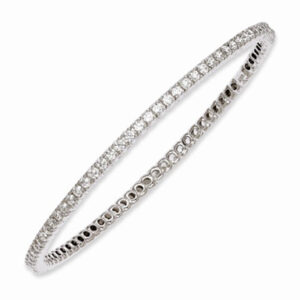 Sterling Silver and CZ Slip-On Bangle Bracelet