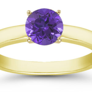 Tanzanite Gemstone Solitaire Ring in 14K Yellow Gold