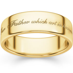 The Lord's Prayer Bible Verse Ring in 14K Gold