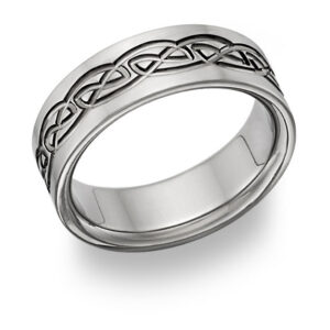 Titanium Celtic Wedding Band Ring