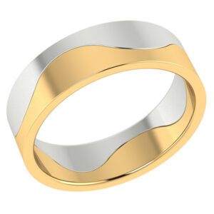 Two-Halves One Flesh Wedding Band Ring, 14K Two-Tone Gold