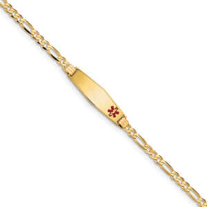 Women's 14K Gold Figaro Link Medical ID Bracelet