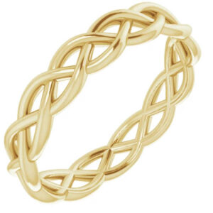 Women's 14K Gold Woven Wedding Band Ring